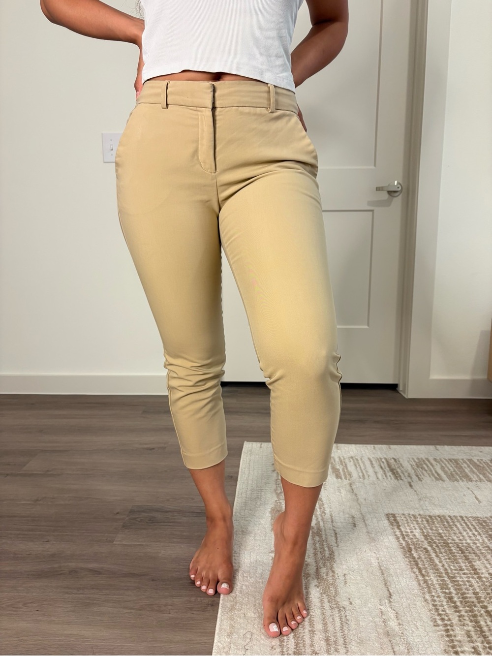Express Tan Cropped Ankle Pants